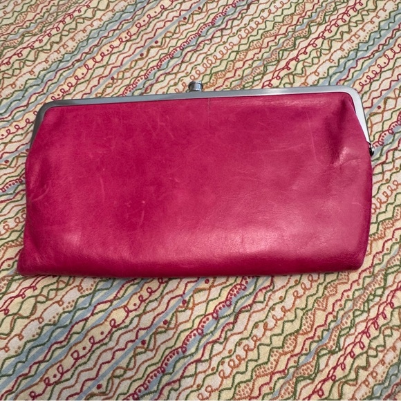 Hobo The Original Pink Leather Double Kisslock Framed Credit Card Bifold Wallet - Picture 12 of 12